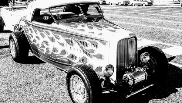 Hot Rod Vintage Image in Black and White